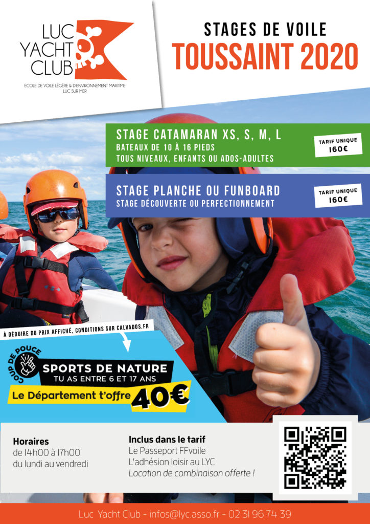 2020 STAGE TOUSSAINT Stages de voile à la Toussaint